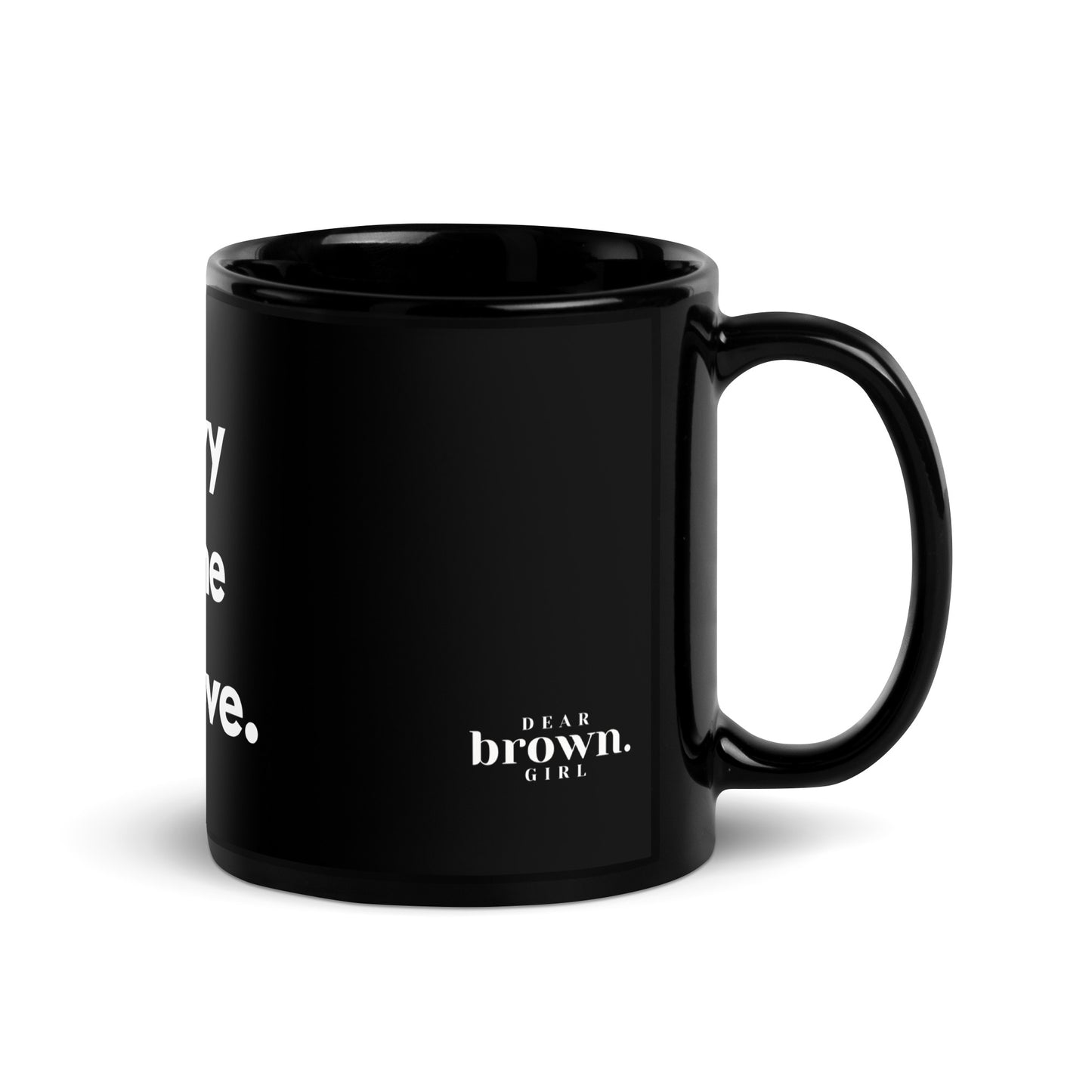 "Heavy on the Self Love" Black Glossy Ceramic Mug