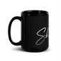 "She is" Black Glossy Mug