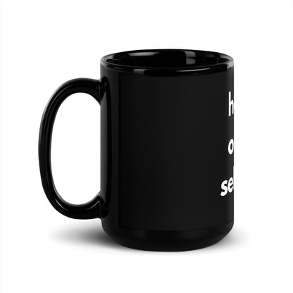 "Heavy on the Self Love" Black Glossy Ceramic Mug